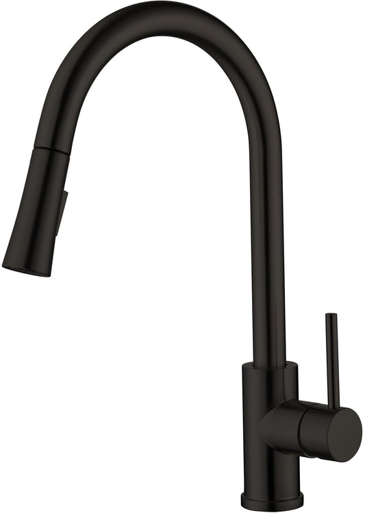 Matte Black Pull-Down Kitchen Faucet (F-3308-B)