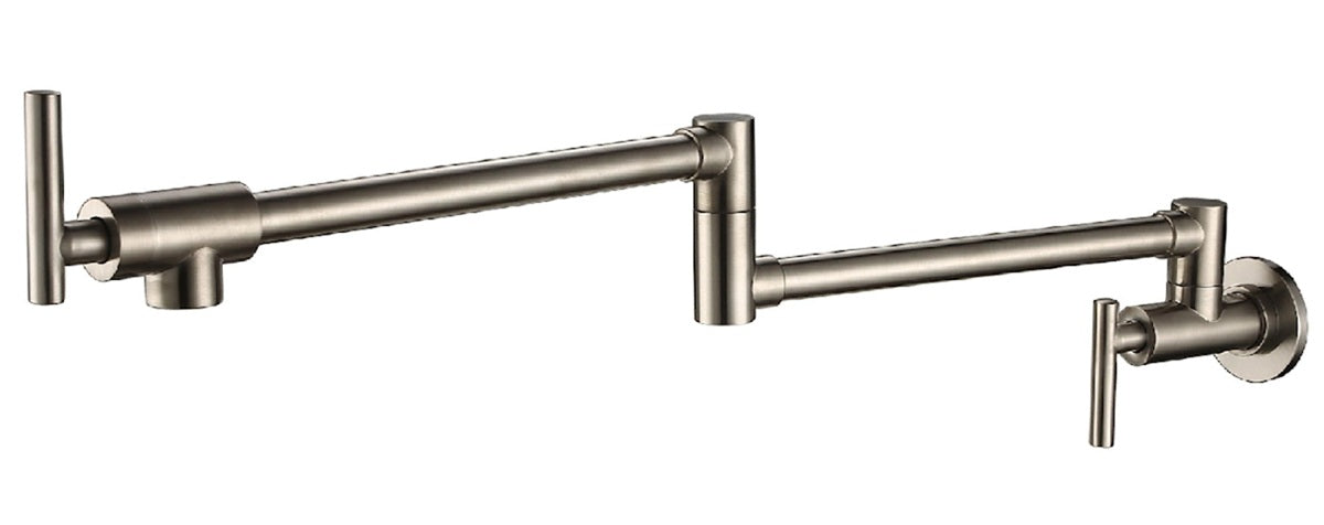 Brushed Nickel Wall-Mount Pot Filler Faucet (F-6833-02-N)