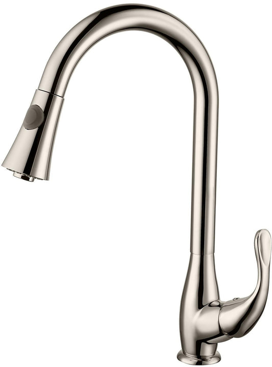 Brushed Nickel Pull-Down Kitchen Faucet (F-8168-N)