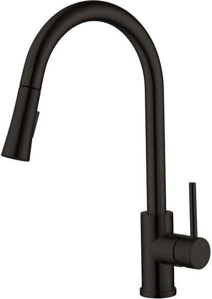 Matte Black Pull-Down Kitchen Faucet (F-3308-B)