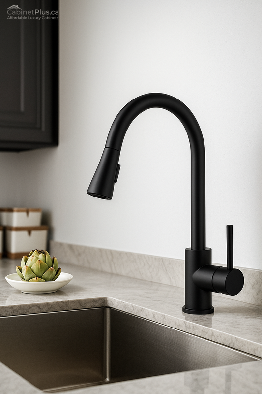 Matte Black Pull-Down Kitchen Faucet (F-3308-B)