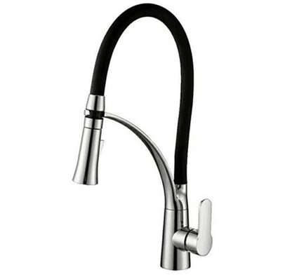 Matte Black & Chrome Pull-Down Kitchen Faucet (F-6801-03-CHB)