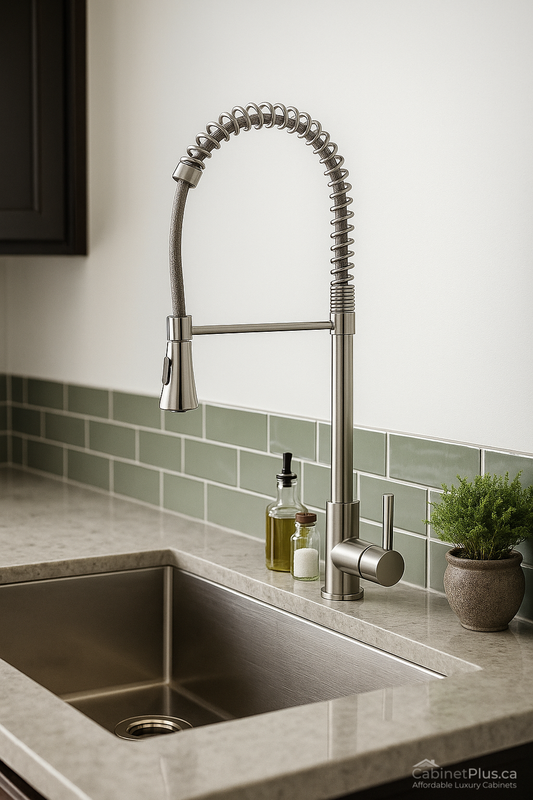 Spring Coil Brushed Nickel Kitchen Faucet (F-6802-02-N)
