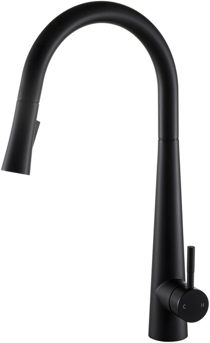 Matte Black Pull-Down Kitchen Faucet (F-6814-03-B)