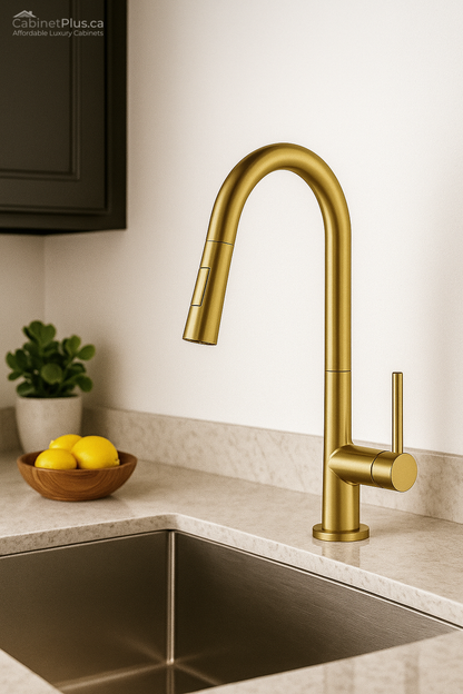 Brushed Gold Pull-Down Kitchen Faucet (F-6818-04-G)