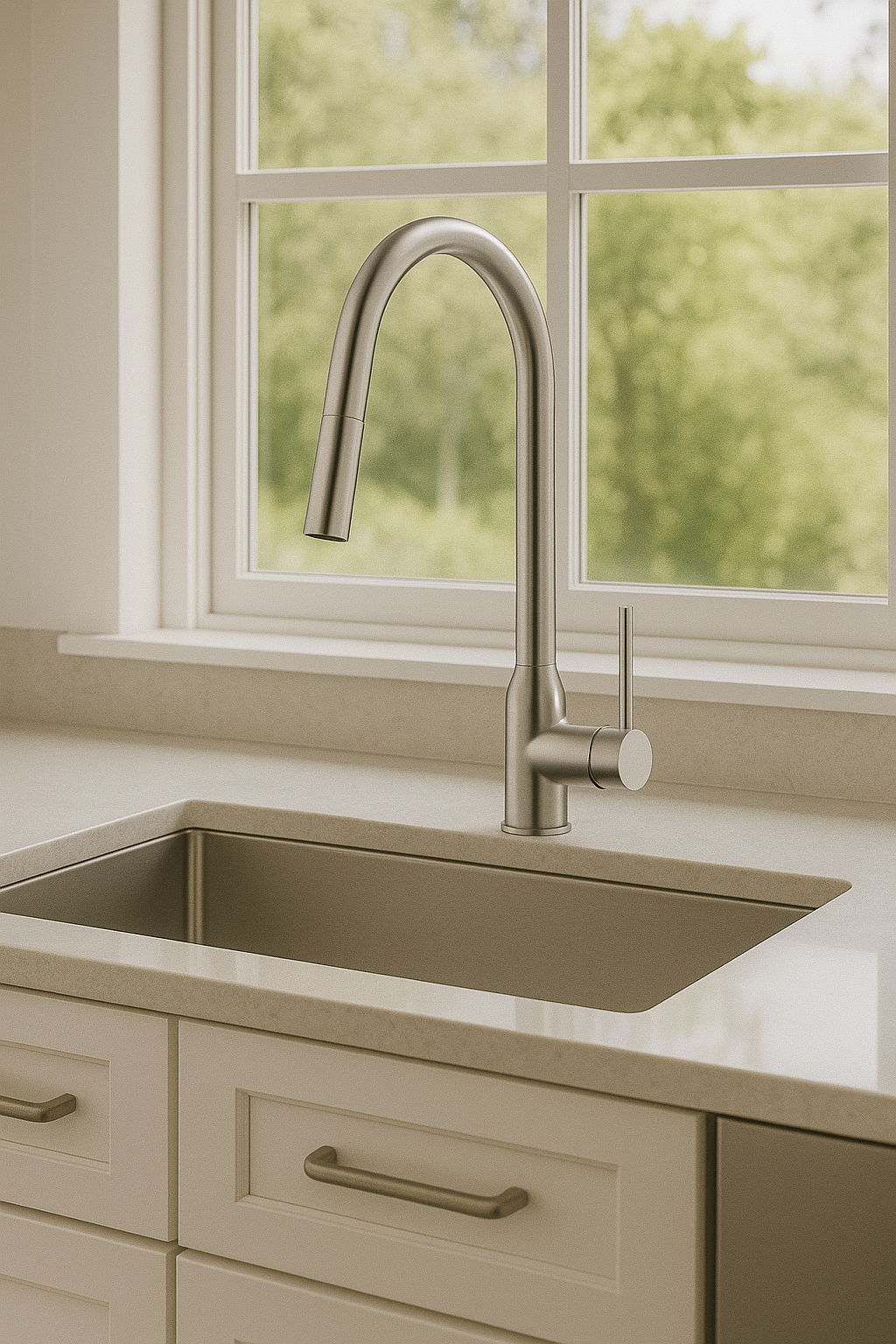 Brushed Nickel Pull-Down Kitchen Faucet (F-701-02-NI)