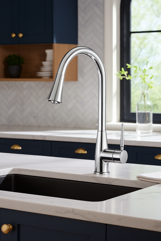Chrome Pull-Down Kitchen Faucet (F-8198-CH)
