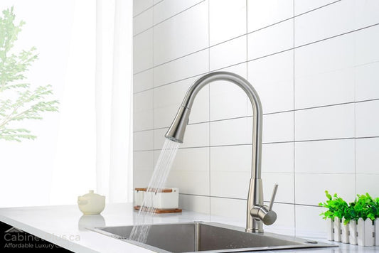 Brushed Nickel Pull-Down Kitchen Faucet (F-8198-N)