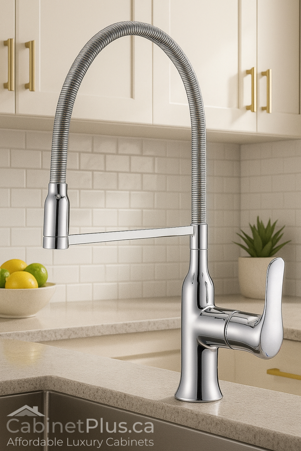 Modern Chrome Spring Kitchen Faucet (F-15398-C)