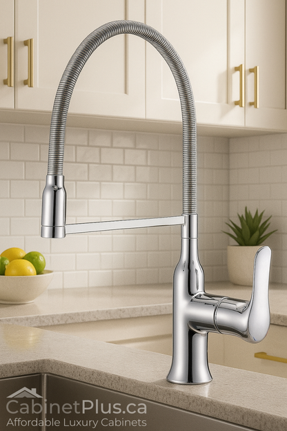 Modern Chrome Spring Kitchen Faucet (F-15398-C)